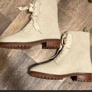 Kate Spade Cream Lace-Up Women's Boots